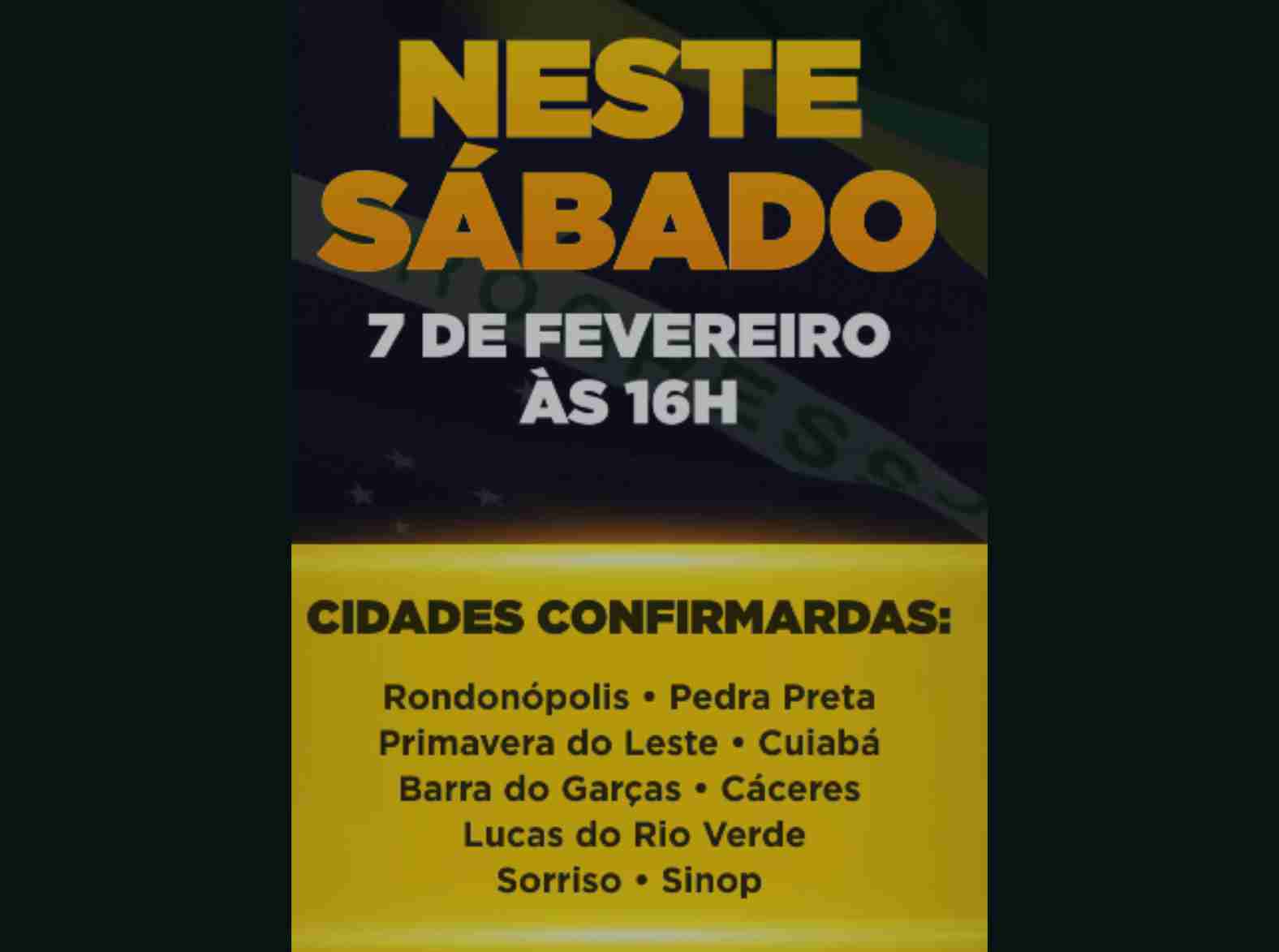 Grande adesivaço patriota será realizado em Mato Grosso neste sábado