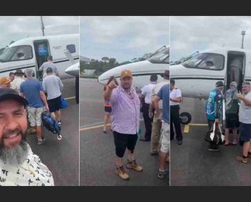 Vídeo divulgado, mostra os pescadores embarcando em um avião que acidentou no AM