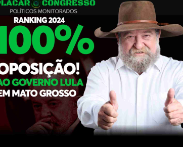 Deputado Nelson Barbudo se destaca como único parlamentar 100% da oposição ao governo Lula em Mato Grosso